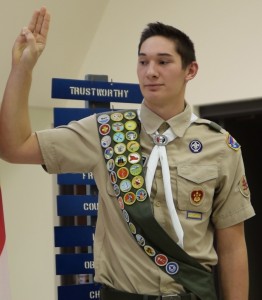 Volkman-Lien takes the Eagle Scout oath