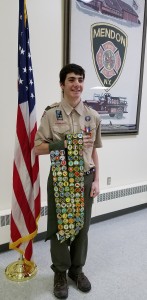 Sam Carosa receives  142nd merit badge