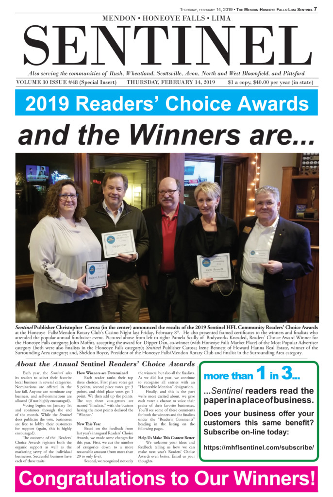 2019 <em>Sentinel</em> HFL Community Readers' Choice Awards Special Insert