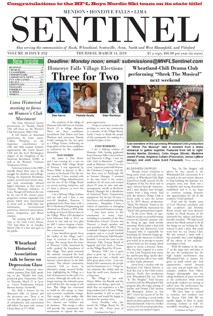 March 14, 2019 Issue of <em>The Sentinel</em>