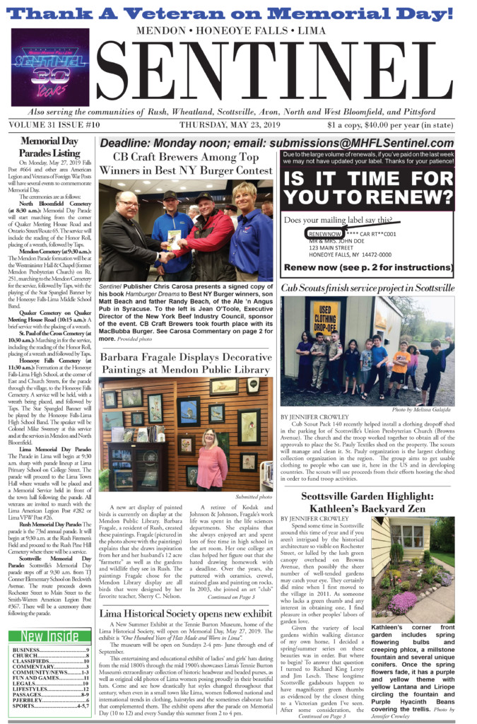 May 23, 2019 Issue of <em>The Sentinel</em>