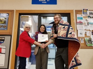 Adam Pierce honored by Quilts of Valor Foundation