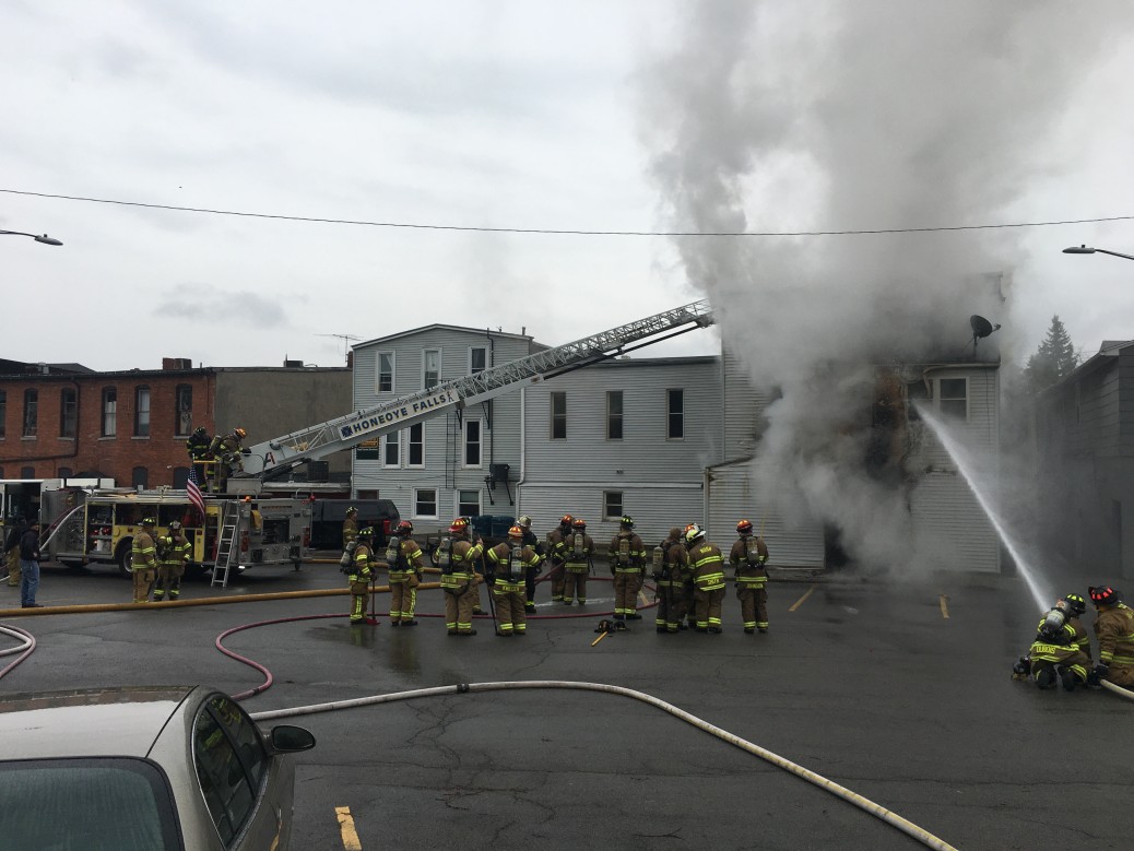 BREAKING NEWS Flames Shoot Out of Building in Honeoye Falls Mendon