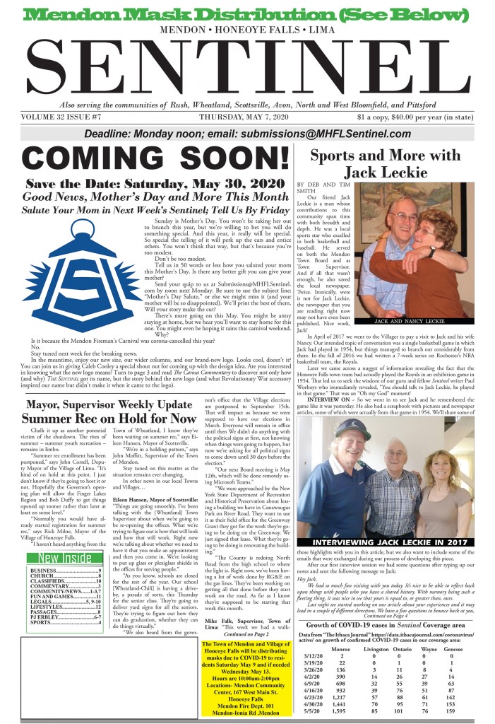 May 7, 2020 Issue of <em>The Sentinel</em>