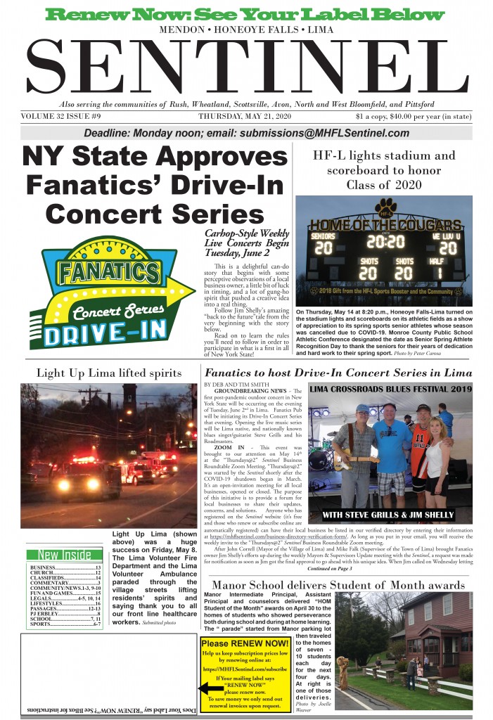 May 21, 2020 Issue of <em>The Sentinel</em>