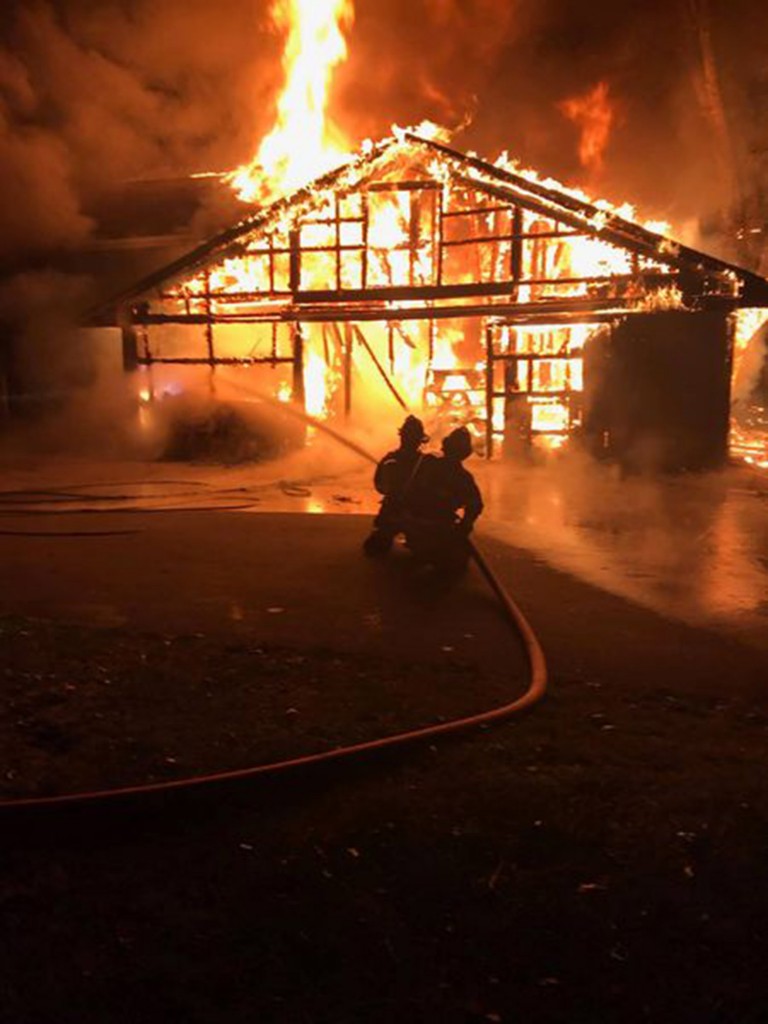 Fire destroys barn on West Bloomfield Road