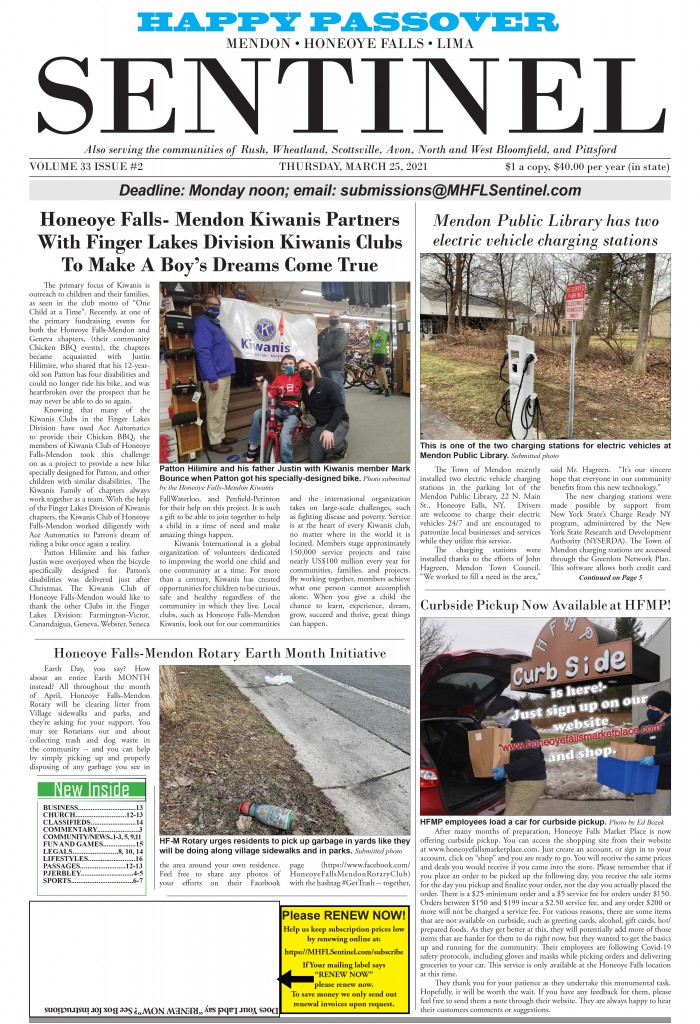 March 25, 2021 Issue of <em>The Sentinel</em>