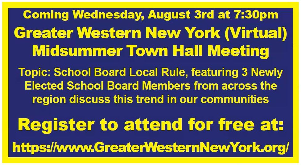 Western New York Community Newspapers To Hold Region-Wide (Virtual) Town Hall Meeting On Wednesday, August 3rd