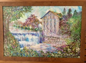 Janegrace Taylor Exhibits Painting Of Falls At Mendon Public Library