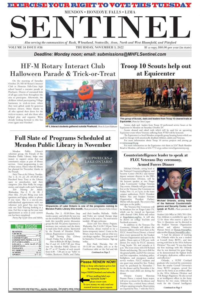 November 3, 2022 Issue of The Sentinel