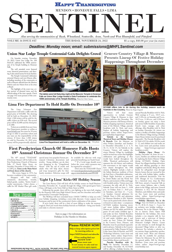 November 24, 2022 Issue of The Sentinel