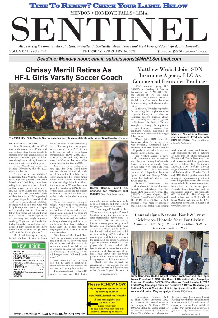 February 16, 2023 Issue of The Sentinel