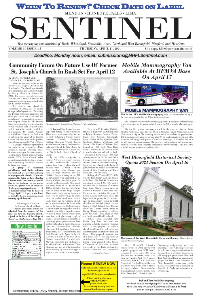 April 11, 2024 Issue of The Sentinel