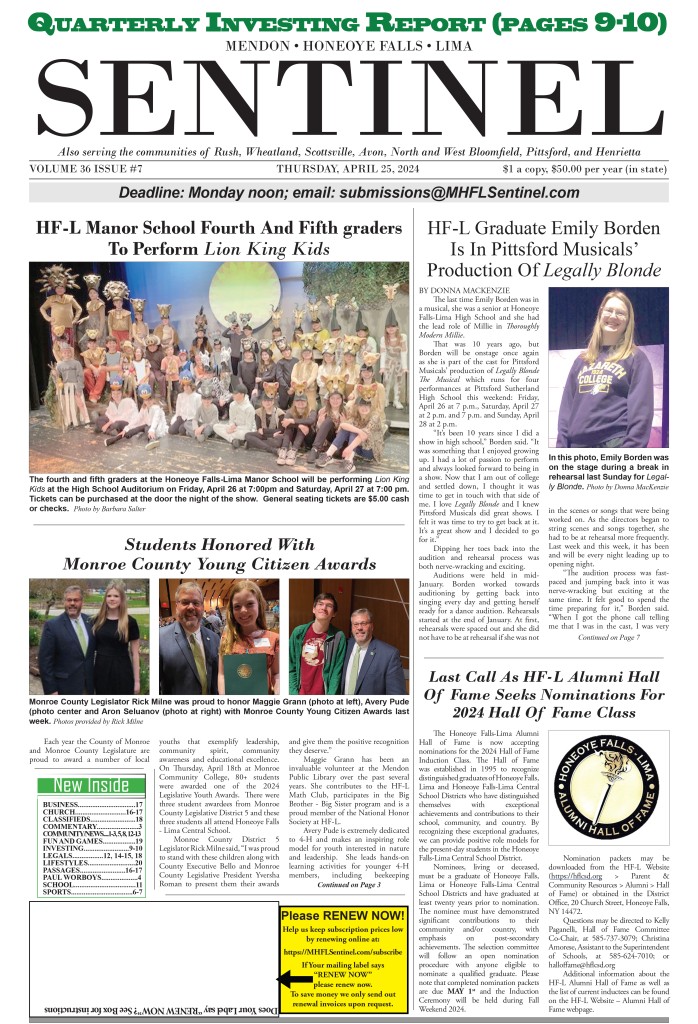 April 25, 2024 Issue of The Sentinel