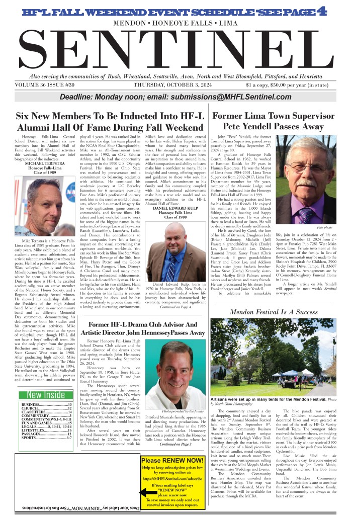 October 3, 2024 Issue of The Sentinel