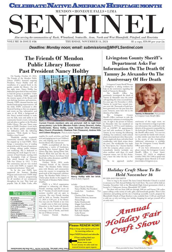 November 14, 2024 Issue of The Sentinel