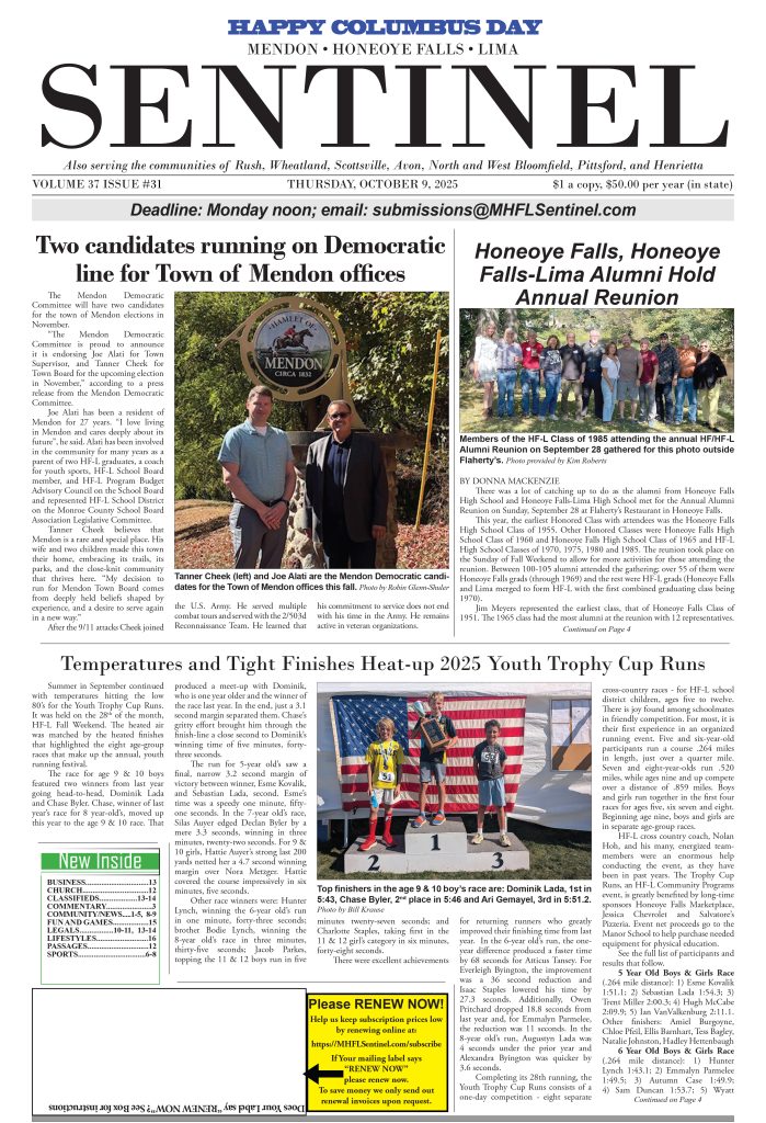 October 9, 2025 Issue of The Sentinel