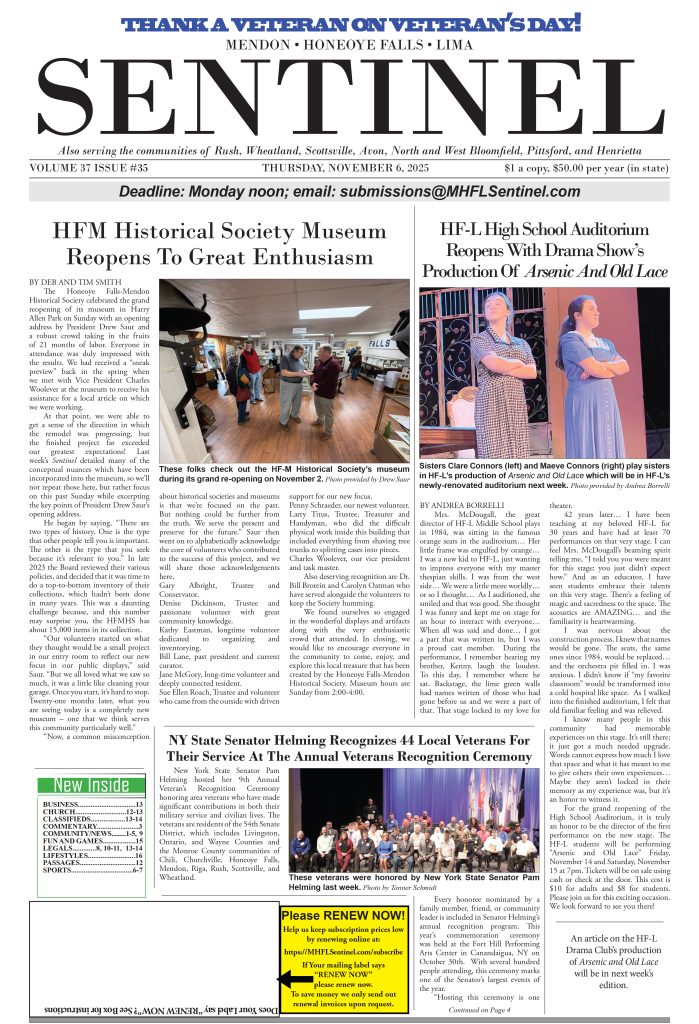 November 6, 2025 Issue of The Sentinel