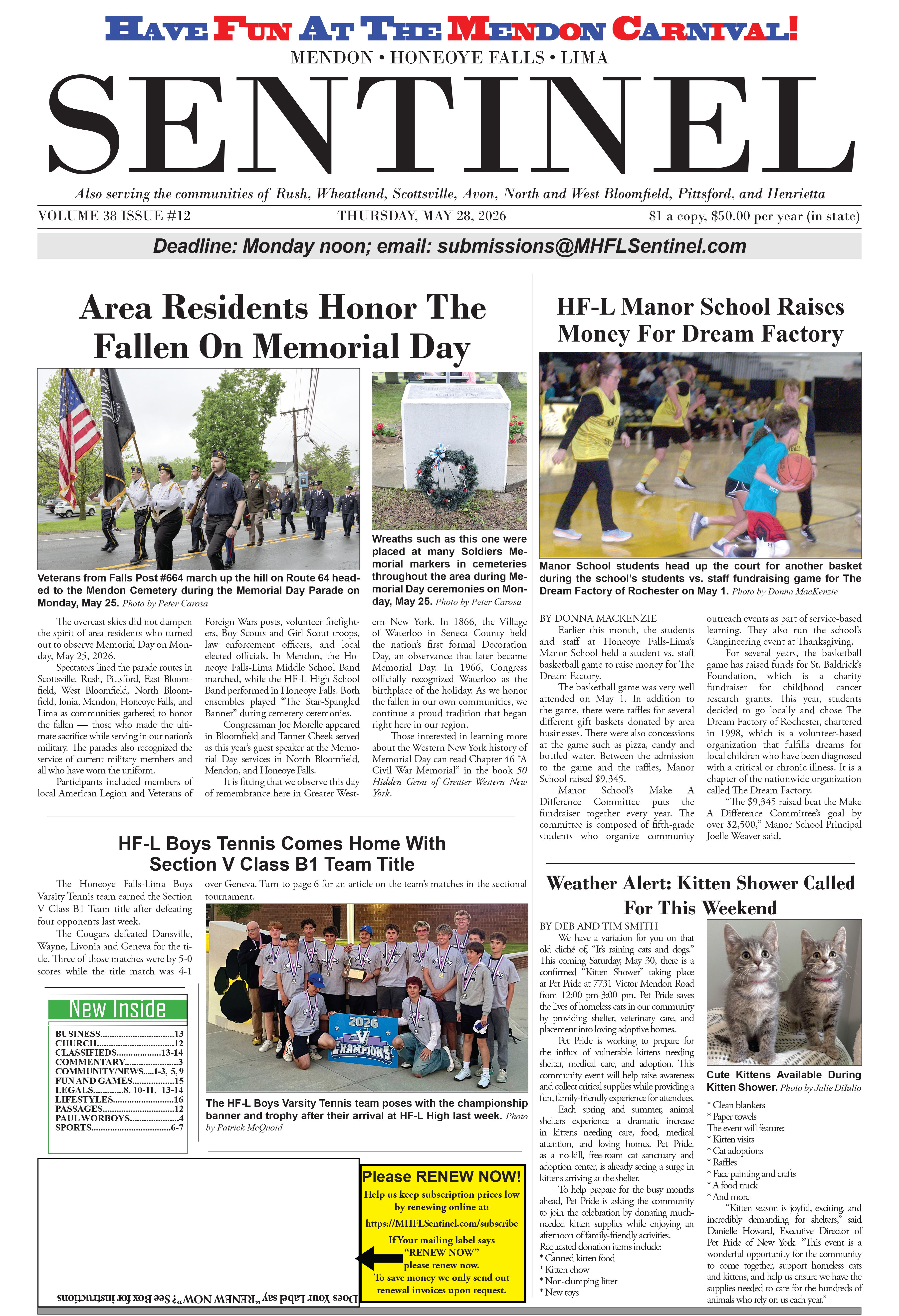 May 28, 2026 Issue of The Sentinel