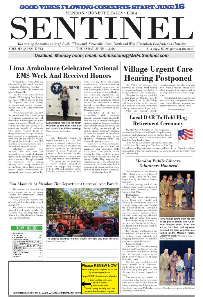 June 4, 2026 Issue of The Sentinel