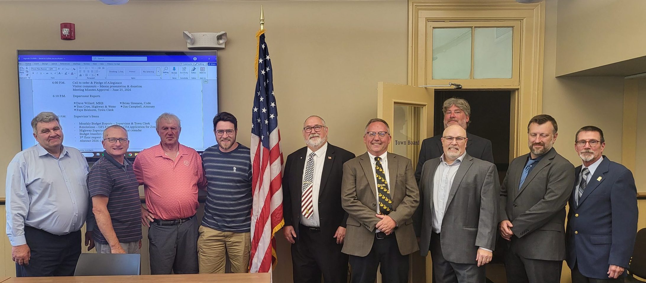 Scottish Rite Masons Present New Flag To Avon Town Board For Opera House