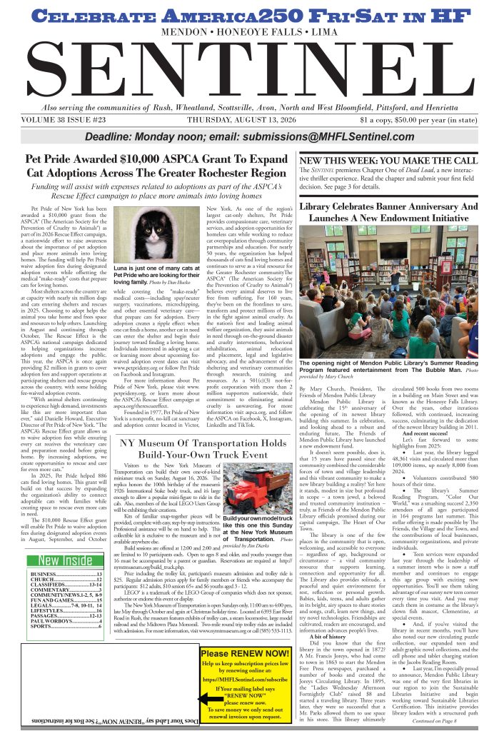 August 13, 2026 Issue of The Sentinel