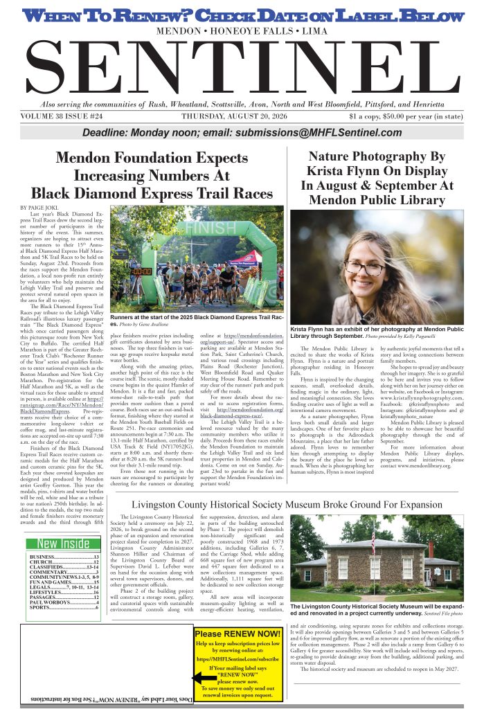August 20, 2026 Issue of The Sentinel