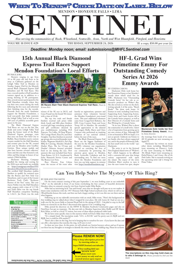 September 24, 2026 Issue of The Sentinel
