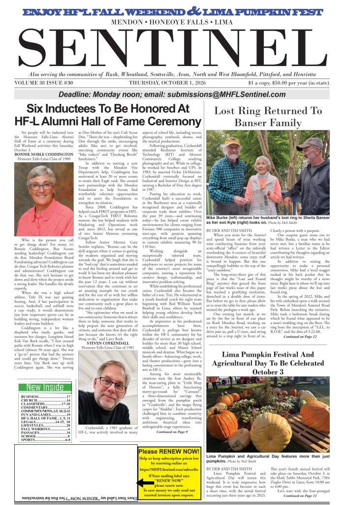 October 1, 2026 Issue of The Sentinel