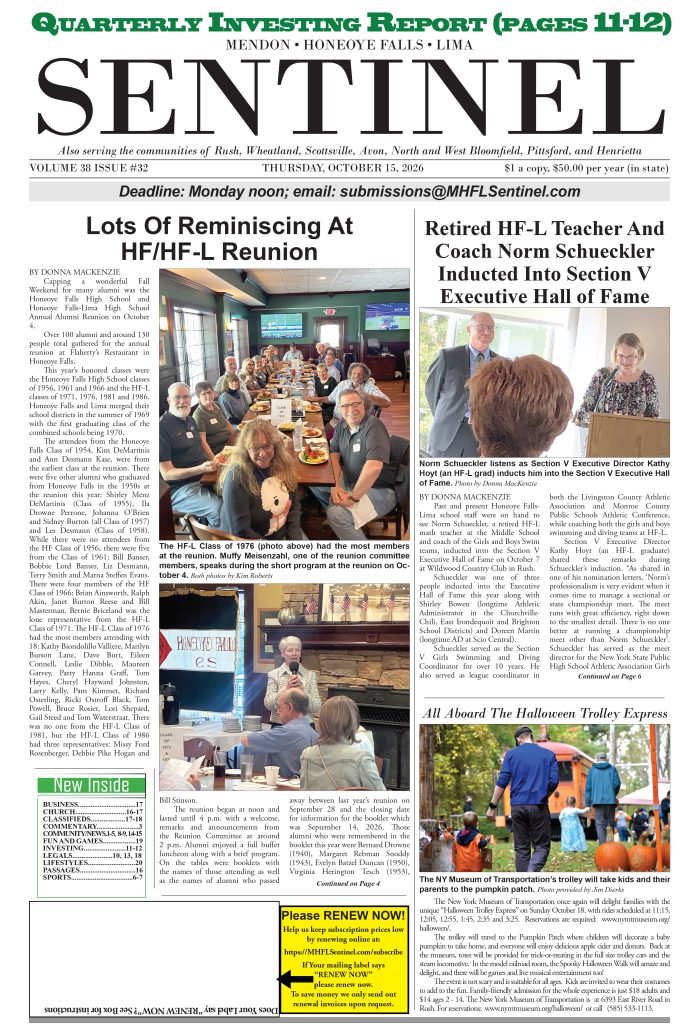 October 15, 2026 Issue of The Sentinel